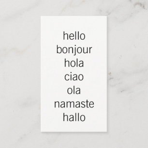 Hello Greetings Business Card