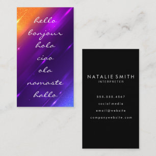 Hello Greetings   Modern Colourful Gradient Business Card