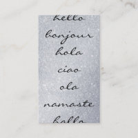 Hello Greetings Silver Glitter