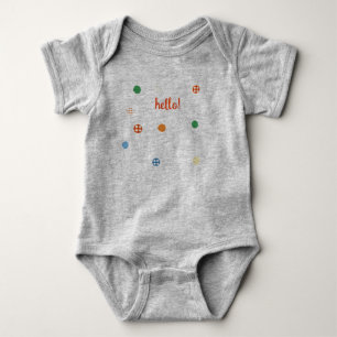 Hello! Grey with Polka Dots Bodysuit