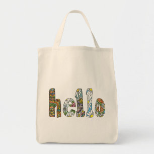 Hello Grocery Tote Bag