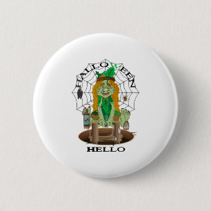 Hello Halloween       2 Inch Round Button