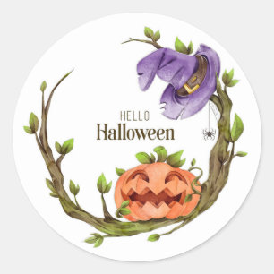 Hello Halloween Classic Round Sticker
