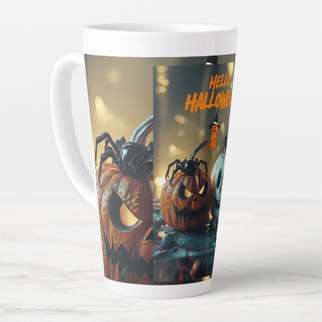 Hello Halloween! Latte Mug (Left Angle)