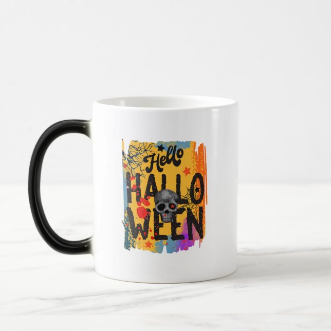 Hello Halloween – Skull, Spooky Branches & Web Magic Mug (Left)