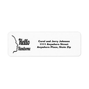 Hello Handsome Profile Face Drawing Typography