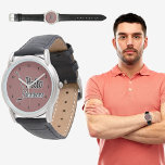 Hello Handsome Typography and Face Profile Outline Watch<br><div class="desc">Typography quote product. Looks good on anything. ⭐PERSONALIZE this template with your artwork. ⭐EDIT it further to make more changes. ⭐TRANSFER this design to any product. Visit all my stores at bit.ly/SandyspiderStores (cut and paste).</div>