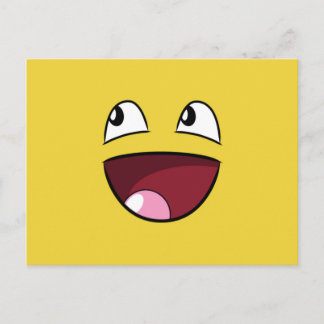 hello happy face postcard