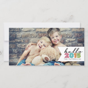 Hello Happy New Year 2015 Family Photo Card