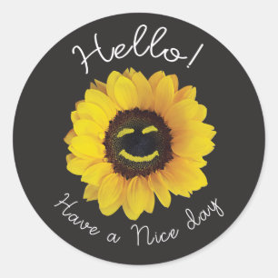 Hello ! Have a nice day Classic Round Sticker