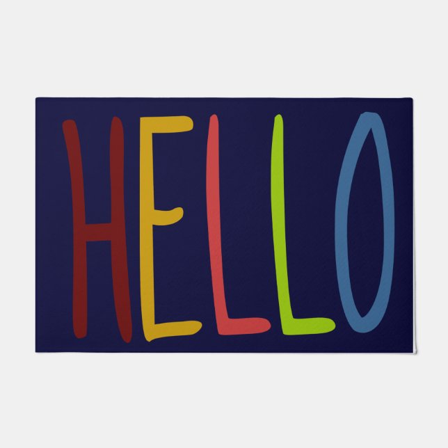 Hello Hi Rug, Indoor Welcome Mat, Personalized  Doormat (Front)