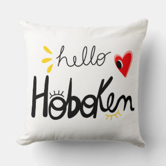 Hello Hoboken New Jersey Fun Throw Pillow