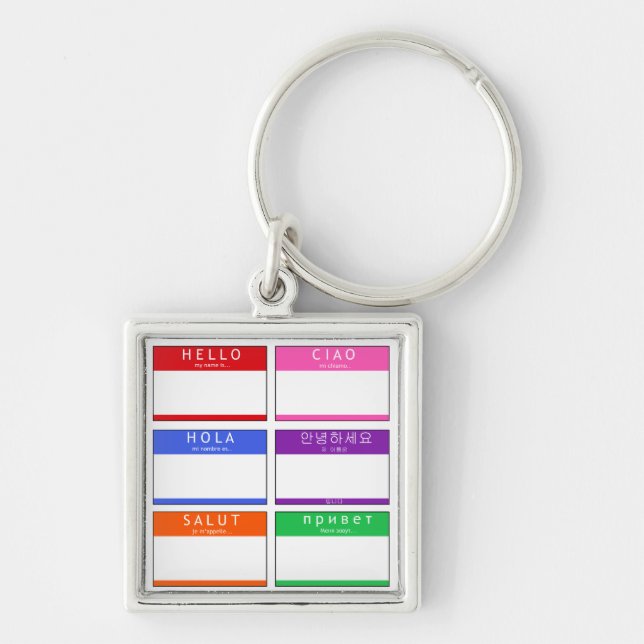 Hello, Hola, Salut, Ciao Keychain (Front)