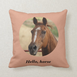 Hello horse and sweet dreams horse throw pillow