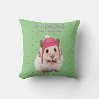 Hello Hug Hamster Throw Pillow
