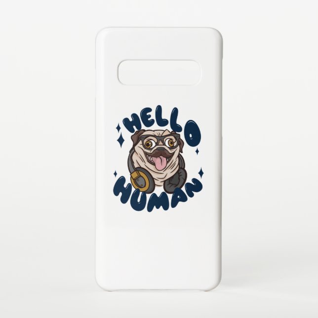 Hello human Cute dog Samsung Galaxy Case (Back)