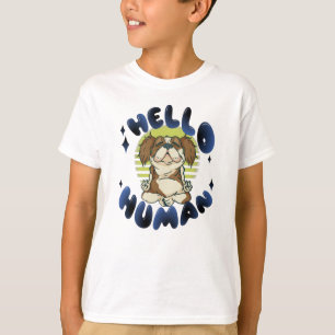 Hello human Meditating yoga dog T-Shirt