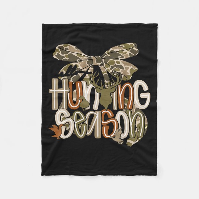 Hello Hunting Season Goodbye Husband Funny Deer  Fleece Blanket (Front)