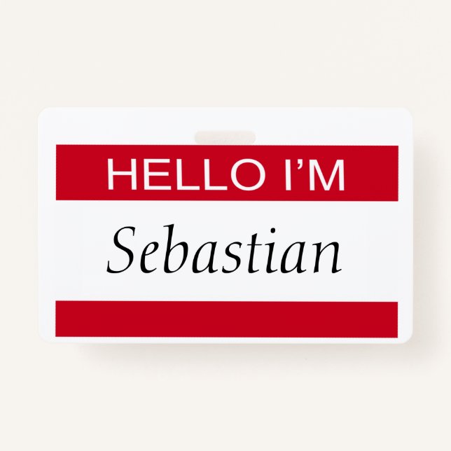 Hello I Am Personalized Badge (Front)