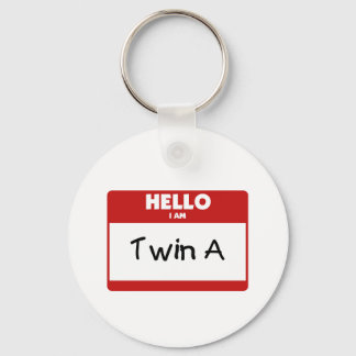Hello I Am Twin A Keychain