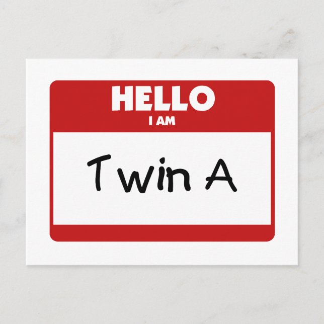Hello I Am Twin A Postcard (Front)