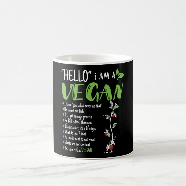 Hello I Am Vegan Coffee Mug (Center)