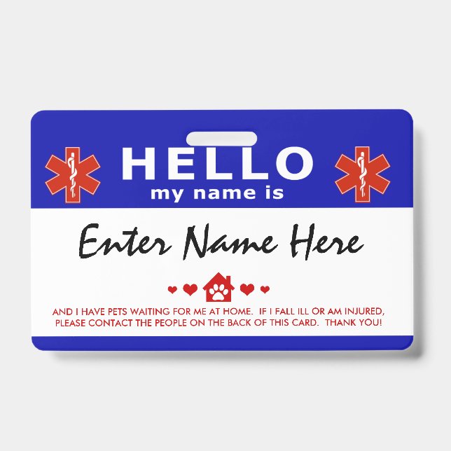 HELLO i have pets waiting for me Badge (Front)