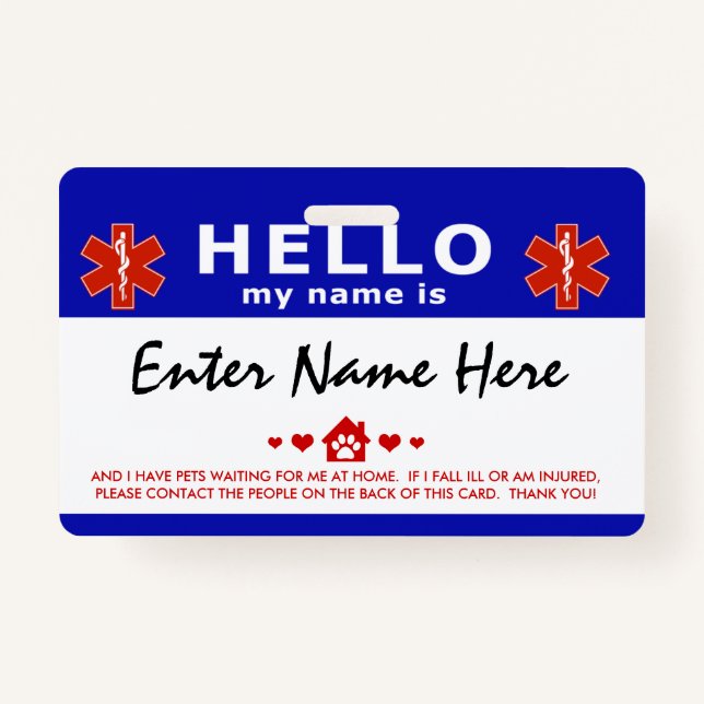 HELLO i have pets waiting for me Badge (Front)