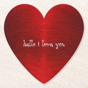 hello i love you paper coaster