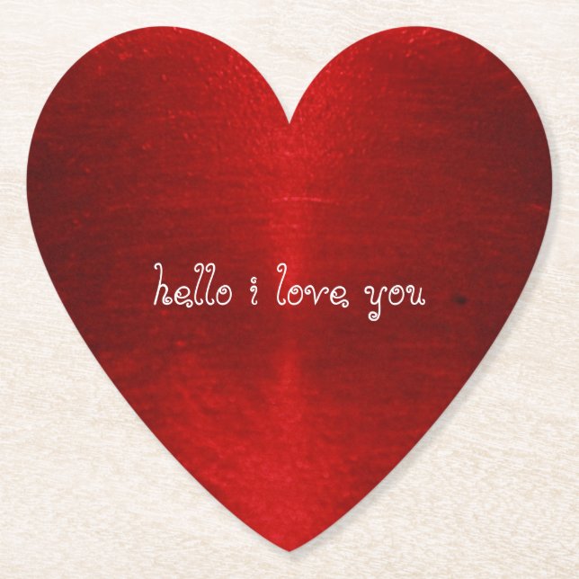 hello i love you paper coaster (Front)