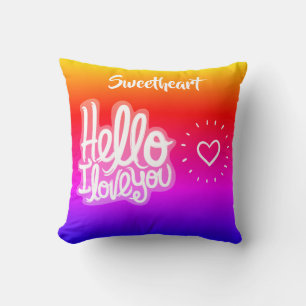 HELLO I LOVE YOU THROW PILLOW