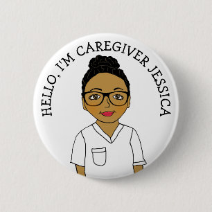 Hello, I'm Caregiver Add Name 2 Inch Round Button