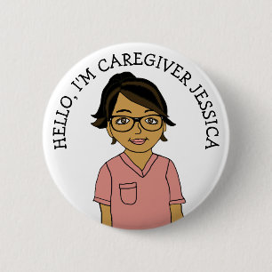 Hello, I'm Caregiver Add Name 2 Inch Round Button