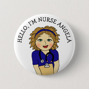 Hello, I'm Nurse Add Name 2 Inch Round Button