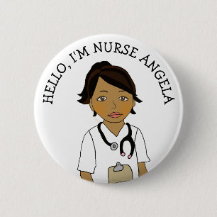 Hello, I'm Nurse Add Name 2 Inch Round Button
