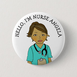 Hello, I'm Nurse Add Name 2 Inch Round Button