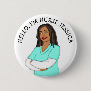 Hello, I'm Nurse Add Name 2 Inch Round Button