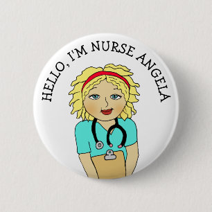 Hello, I'm Nurse Add Name 2 Inch Round Button