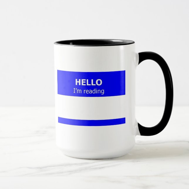 Hello I'm Reading Ringer Mug (Right)