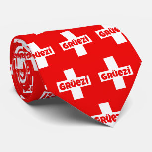 Hello I'm Swiss Funny Switzerland Gruezi Tie
