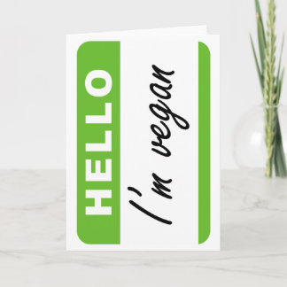 Hello I'm Vegan Card
