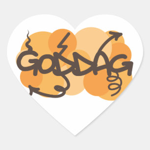 Hello in Danish - Goddag Heart Sticker