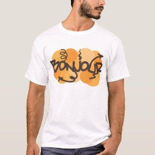 Hello in French Bonjour graffiti T-Shirt
