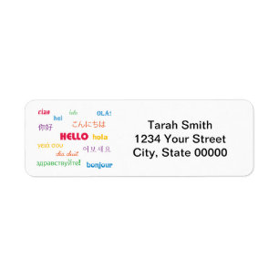 Hello in Many Languages Personalize Return Address