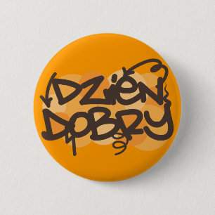 Hello in Polish graffiti style 2 Inch Round Button