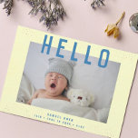 HELLO | Introducing My Baby | Modern Photo Frame Announcement<br><div class="desc">HELLO | Introducing My Baby | Modern Photo Frame Birth Announcement Card</div>