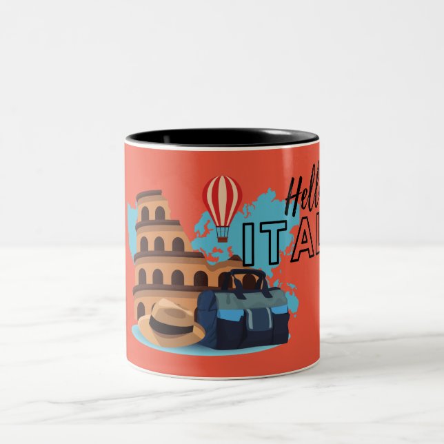 Hello Italy Two-Tone Coffee Mug (Center)