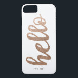 HELLO It's Me typography script bronze iPhone 7 Case-Mate iPhone Case<br><div class="desc">Hello,  Can You Hear Me? I was wondering if after all these you&#39;d like to meet :)</div>