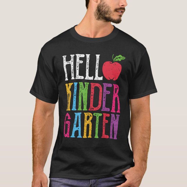 Hello Kinder Garten  First Day Of School 1 T-Shirt (Front)