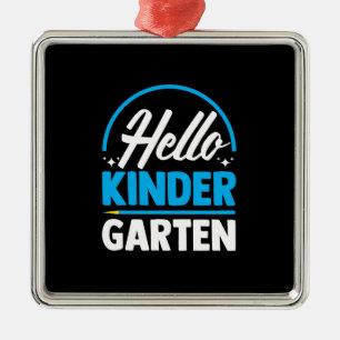 Hello Kinder Garten Metal Ornament